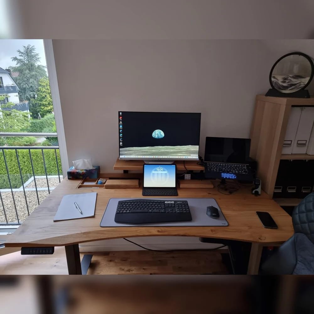 ErgoHide Stojak na laptopa (Orzech włoski, Czarny)