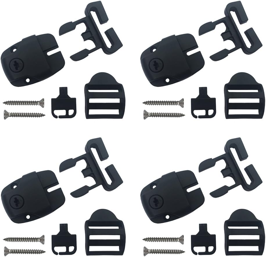 4 Set Spa Hot Tub Cover Broken Latch Repair Kit have Slot - Replace Latches Clip Lock with Keys and Hardwares
