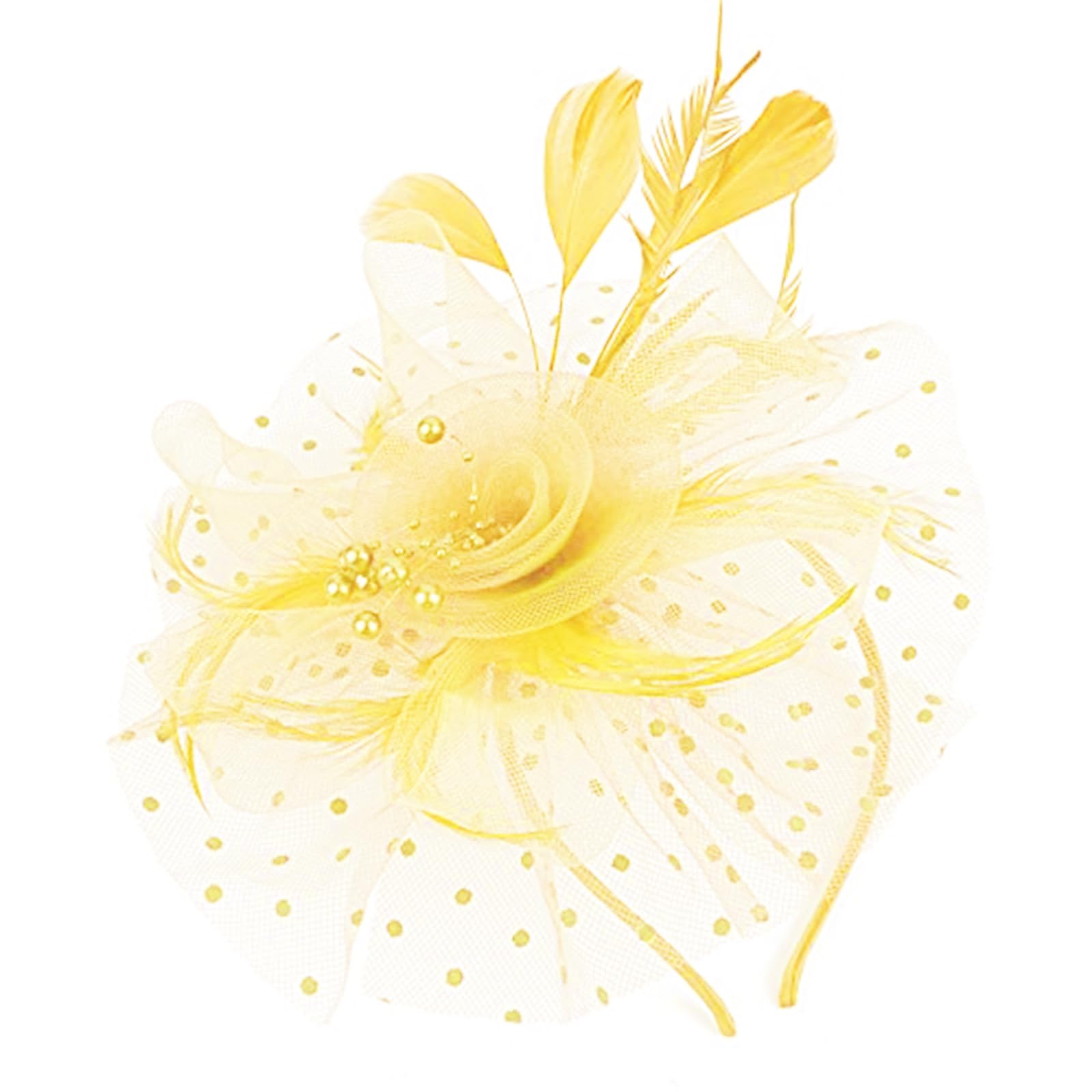 Fentency Feathered Headpiece Women Mesh Hat Hair Band Headband Wedding Accessories Feathered Headband Hat Party Hairpiece
