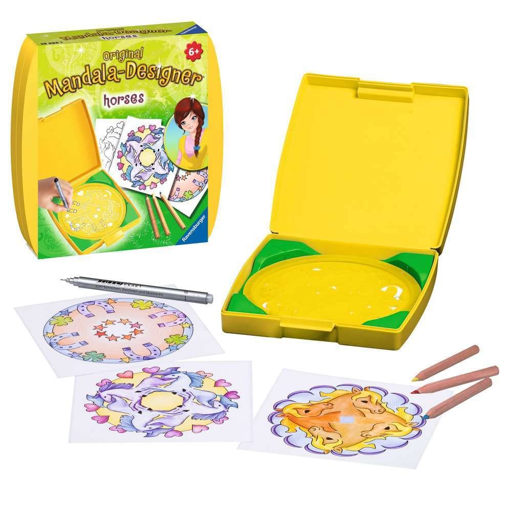Ravensburger – Mandala Designer – Mini – Dessin – Loisir créatif – Kit Voyage – Pochoir – Horses – Chevaux – Activité créative – Enfant – Dès 6 Ans – 29986 – Version française Ravensburger – Mandala Designer – Mini – Dessin – Loisir créatif – Kit Voyage – Pochoir – Horses – Chevaux – Activité créative – Enfant – Dès 6 Ans – 29986 – Version française