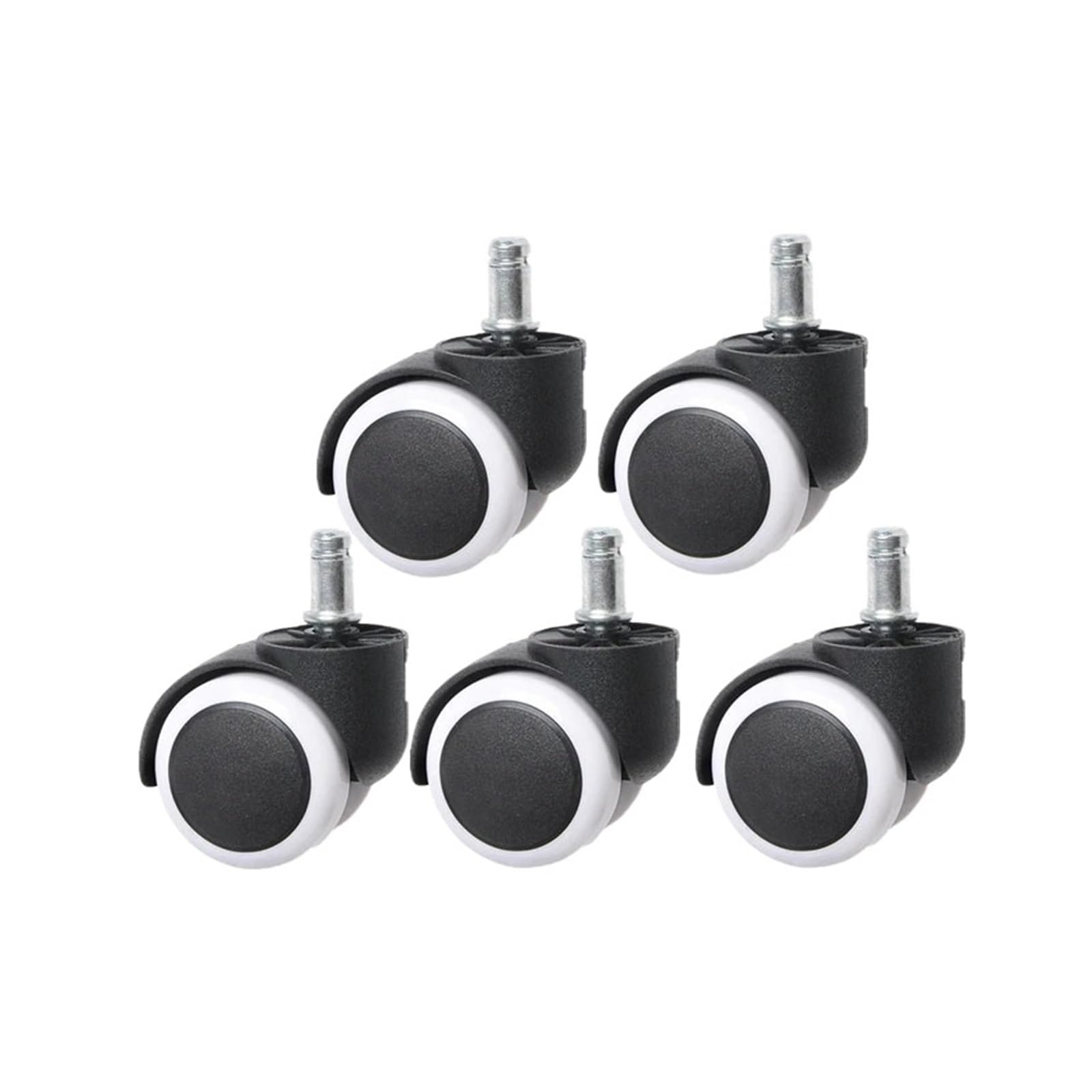 MXXDMOPD 10mm/11mm 2 inch circlip/Screw Pu Office Chair casters Large Swivel Wheels Silent(Circlip-White-10mm)