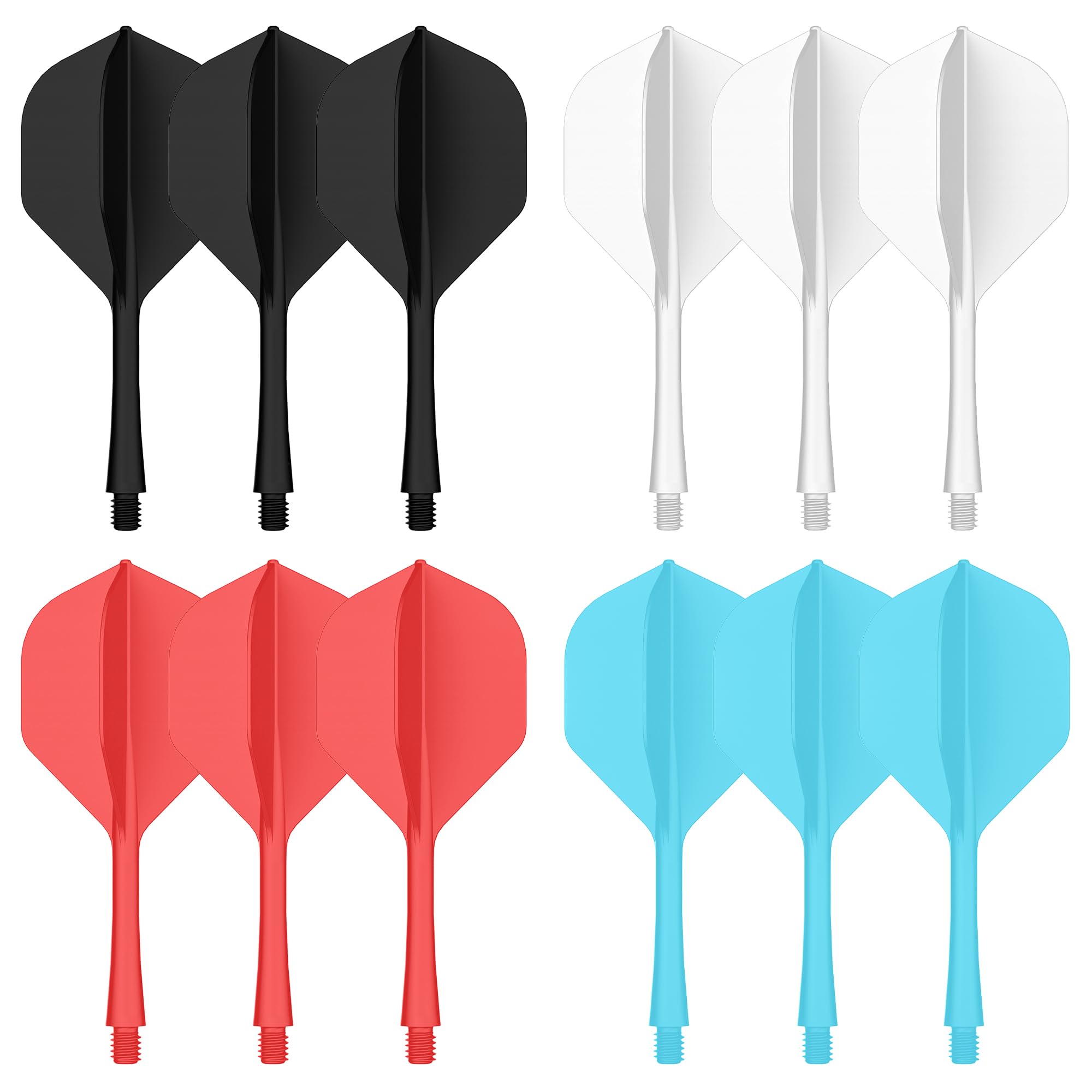 CyeeLife Integrated Dart Flights & Shafts, Dart Flight & Stems - 12 Pack, 2BA Thread | One-Piece Design for Enhanced Durability and Precision