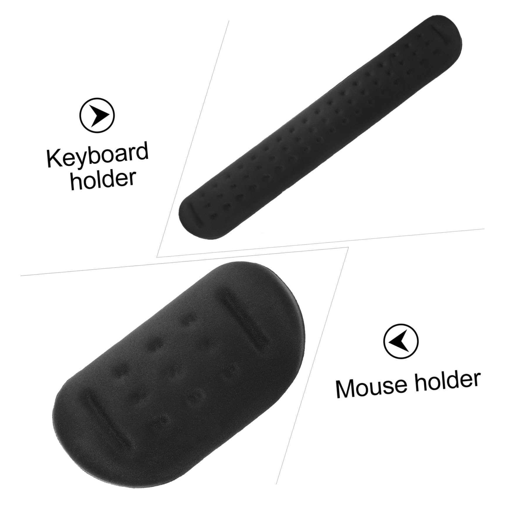 Mauspad mit Handgelenkauflage aus Memory Schaum 2 Stück Schwarz