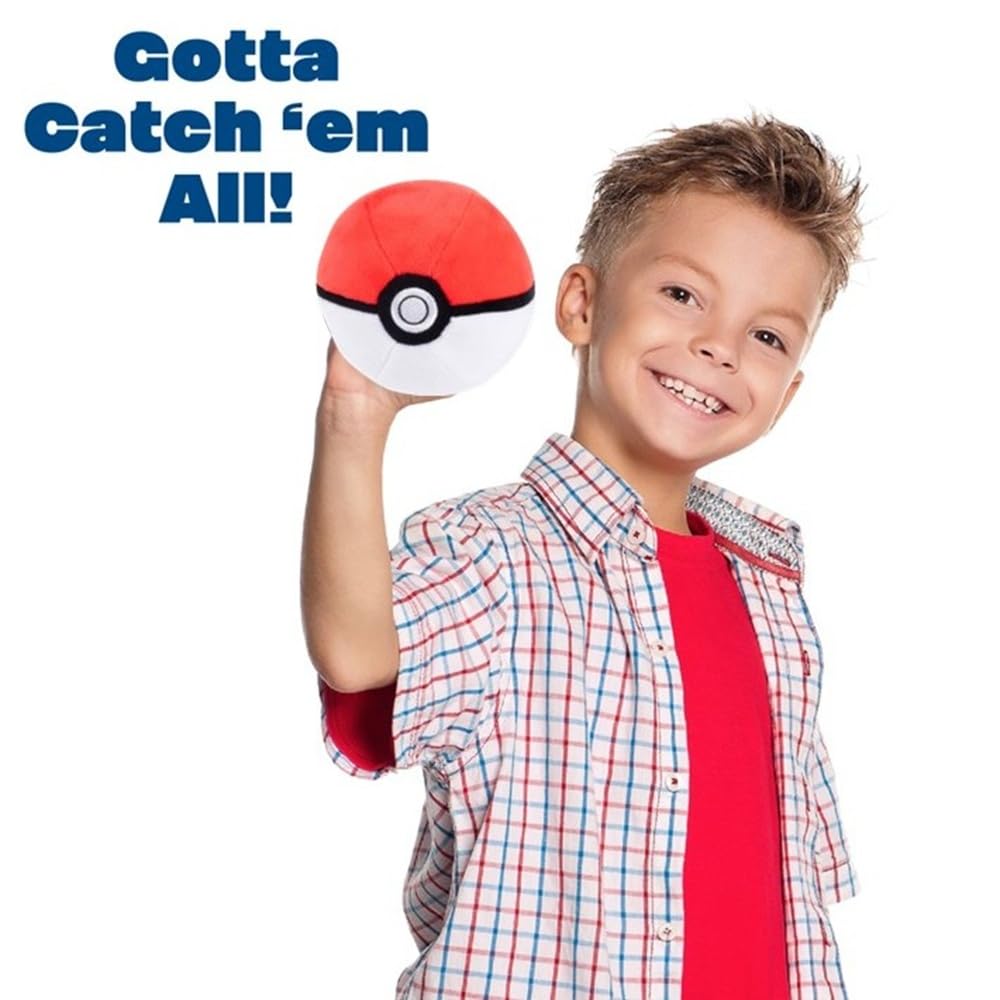 Pokemon - Poke Ball de 5 pulgadas y bola rápida de peluche, paquete de 2 unidades, con licencia oficial, auténtico juguete de pokeball de peluche suave con parte inferior ponderada, Gotta Catch 'Em