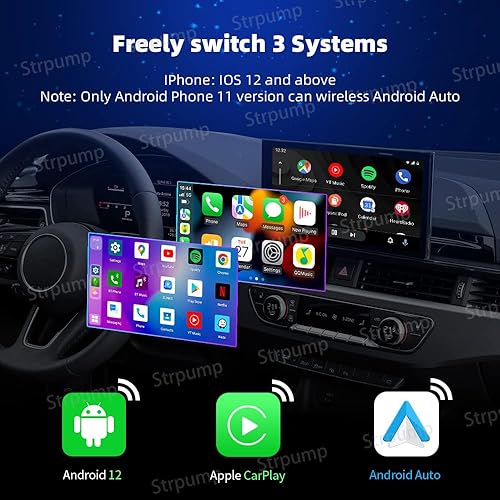 Miniatura 5 de Android 12.0 CarPlay Ai Box Wireless CarPlay Adaptador Convertir Android Auto Qualcomm Octa Core 4+64GB Google Play Store, Netflix, YouTube Online,