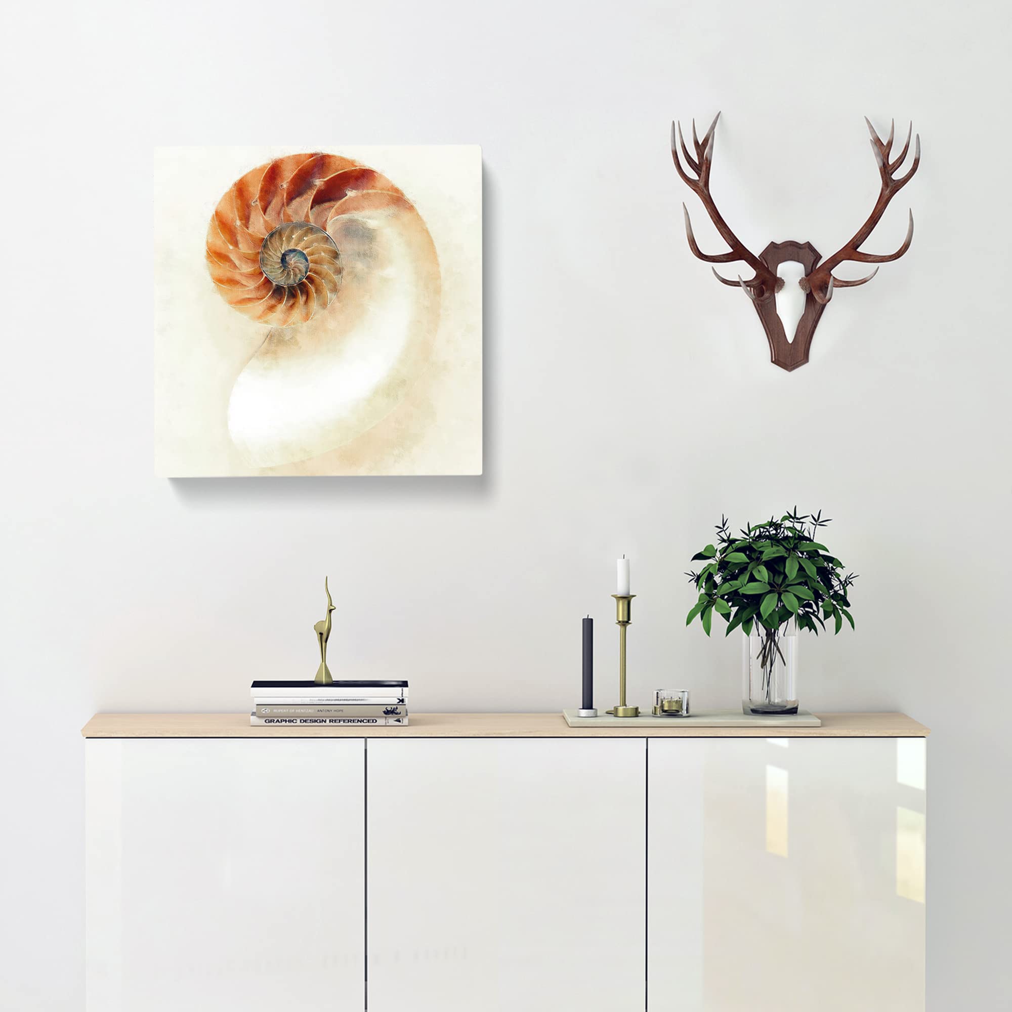 Mother Of Pearl Shell Canvas Print, Mixed, 35L x 35W cm - Image 2