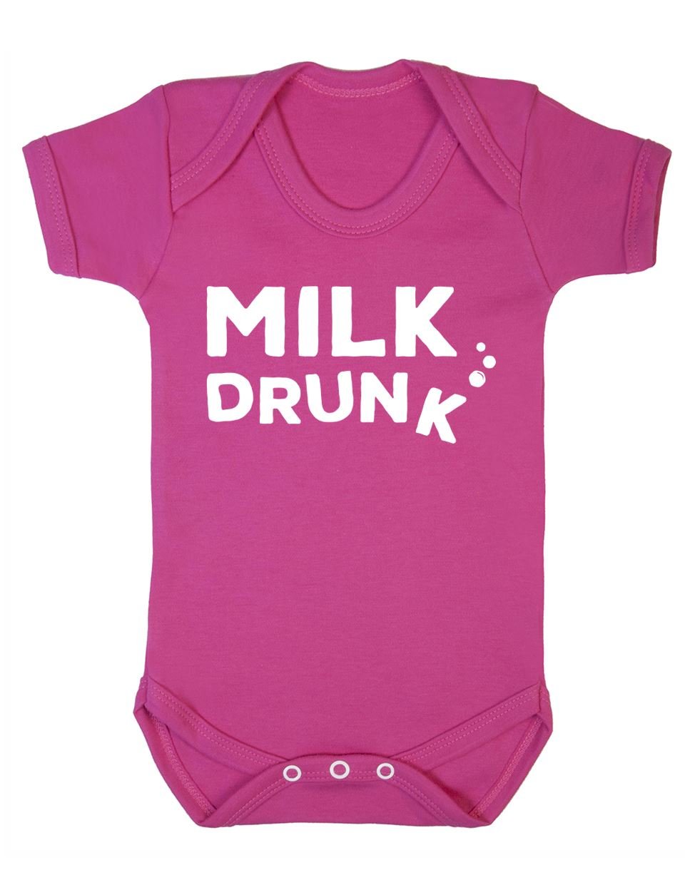 Art Hustle Men's Pink Milk Drunk Baby Boy Girl Unisex Shortsleeve Bodysuit ( - 6-12 Months)