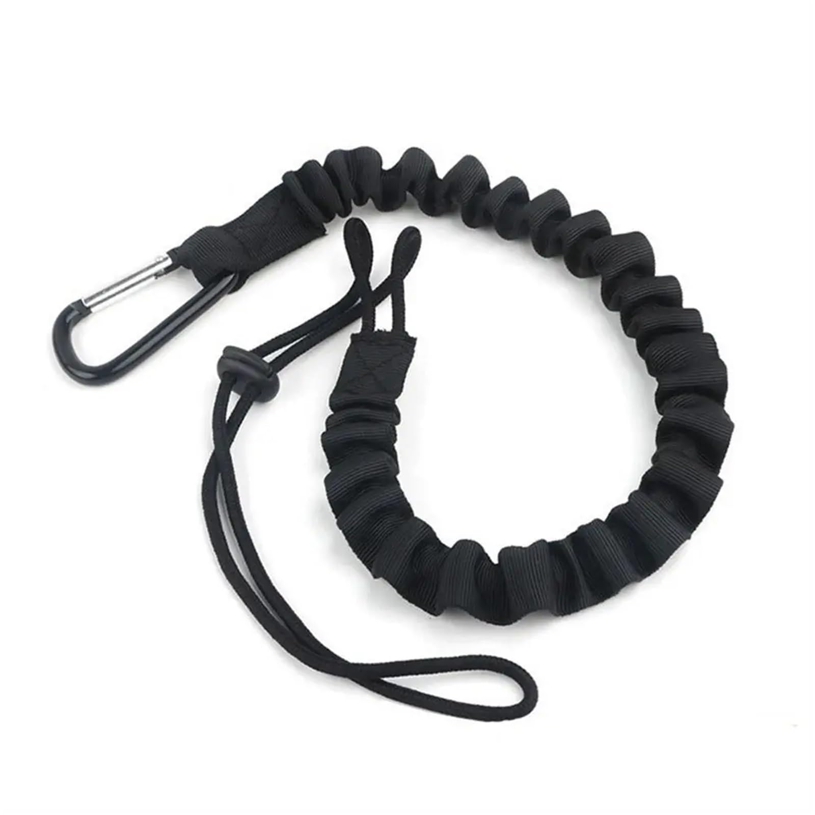 Outdoor Tie Down Rope, Bungee Cords With Hooks, Rope Nylon Lanyard(Black)