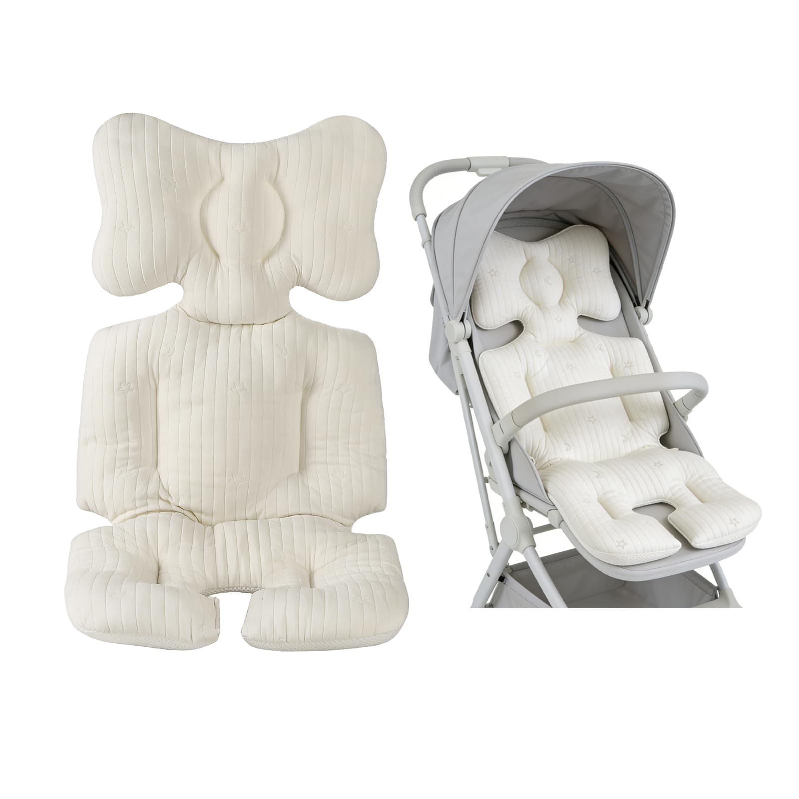 Baby Stroller Cushion Pram Seat Liner Universal Car Seat Infant Newborn Head and Body Support Protector Toddler High Chair Insert Pad Warm Pushchair Mat Cover for Pram Buggy Baby Carriage - Image 2