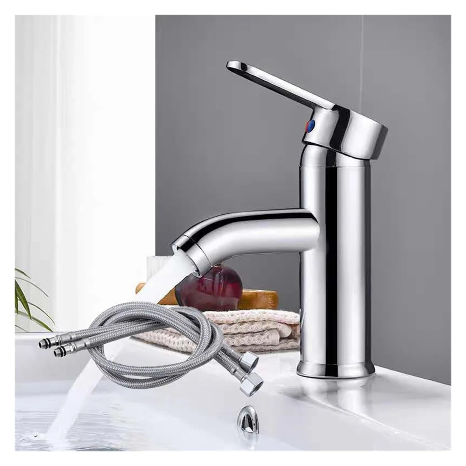 Basin Tap Basin Sink Bathroom Faucet Deck Mounted Hot Cold Water Mixer Taps Matte Black Gold Lavatory Tap Toilet(01 Short)