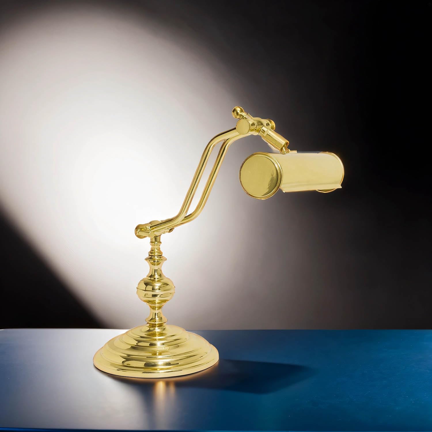 Lampada Banker in ottone massiccio H: 38 cm L: 20 cm regolabile E14 Lampada da scrivania Art Nouveau Lampada da pianoforte ufficio studio