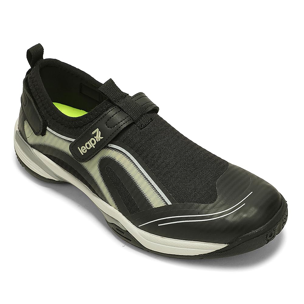 liberty leap7x NEWRACE-1E Black & Light Grey Sports Non Lacing Walking Shoes for Men-picture-54