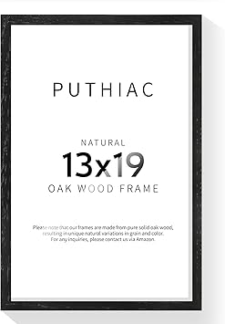 puthiac 13x19 Oak Wood Picture Frame - 13"x19" Poster Frames for Wall, 13x19 Picture Frames for Wall, 13 x 19 Picture Frames, 13 x 19 Frames for Wall(1 Pack, Black)