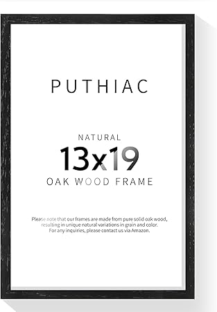puthiac 13x19 Oak Wood Picture Frame - 13"x19" Poster Frames for Wall, 13x19 Picture Frames for Wall, 13 x 19 Picture Frames, 13 x 19 Frames for Wall(1 Pack, Black)