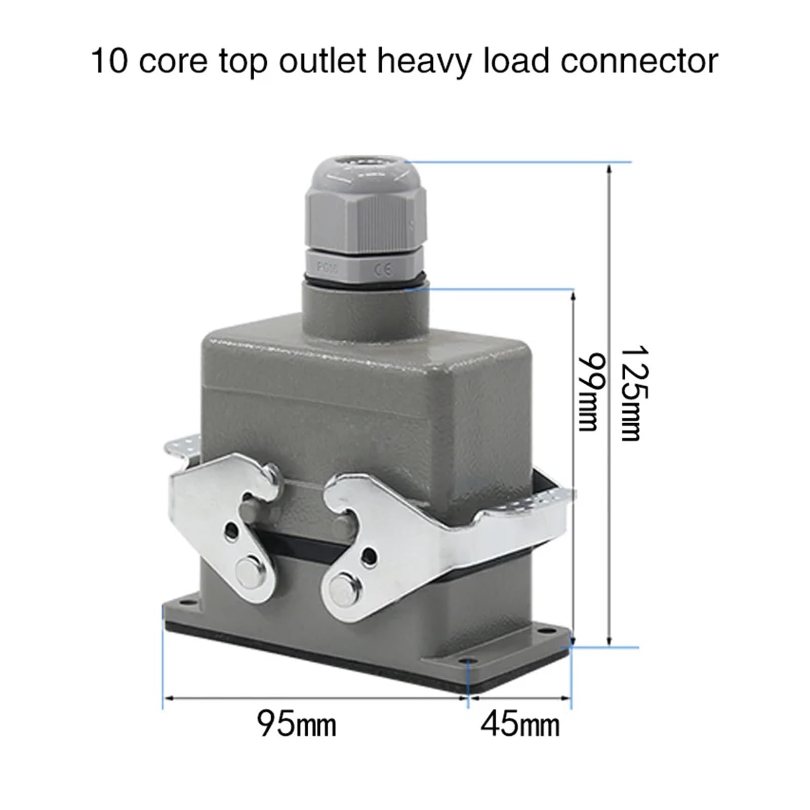 Connettore impermeabile for impieghi gravosi HDC-HE-04/6/16/20/24/32/48 Core Plug - Connettore industriale 500V 16A 1 pz(10 Core Top Line)
