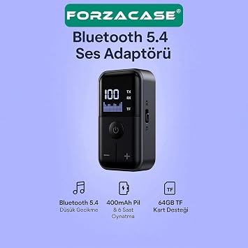 TV, Araç, Bilgisayar Uyumlu 2in1 Aux Bluetooth 5.4 TF Kartlı Kablosuz Ses Adaptörü - FC1129