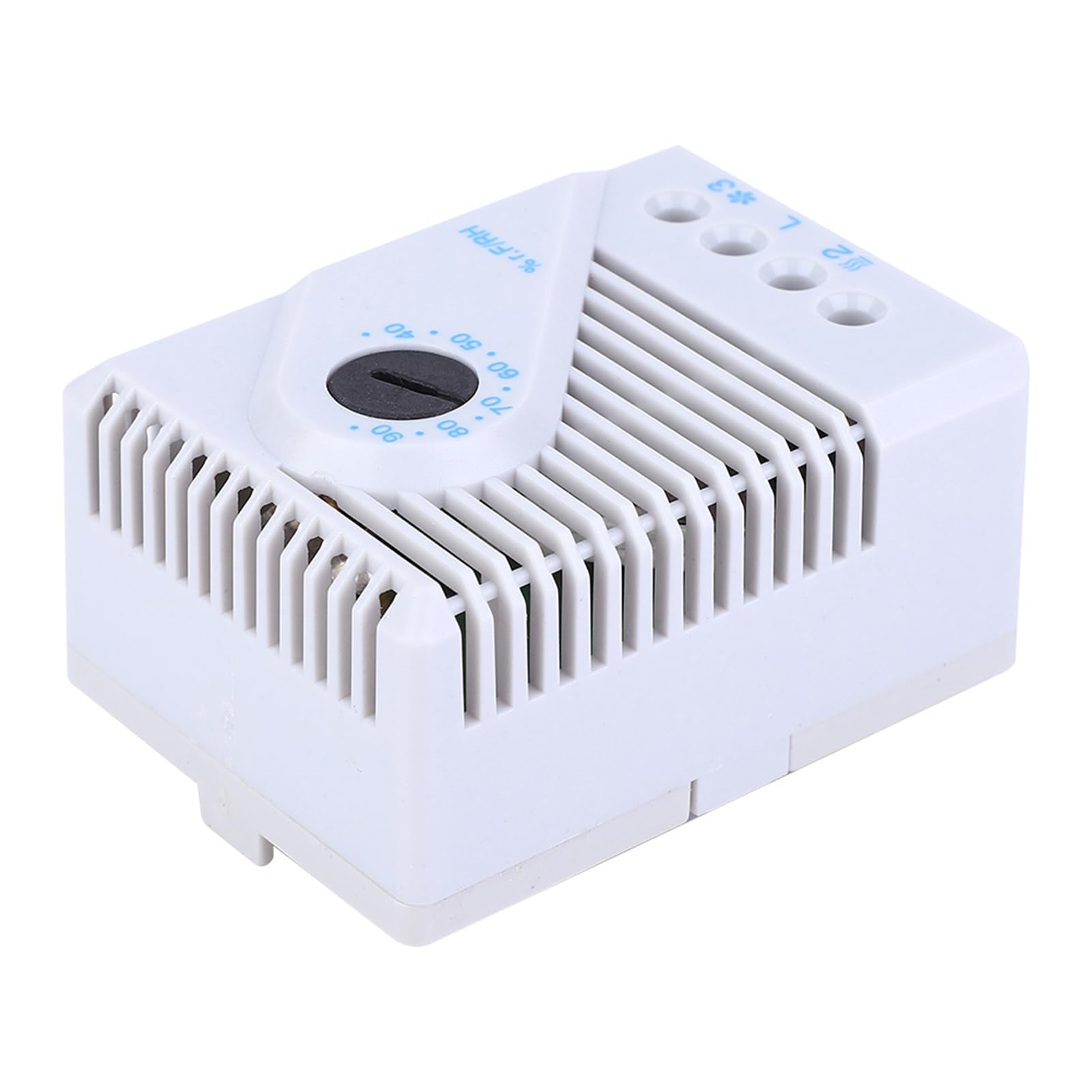 MFR012 Contrôleur d'humidité Mécanique Hygrostat Ventilateur Chauffant avec Boîtier en PC pour Ajusteur d'humidité de Meuble TV (MFR012)