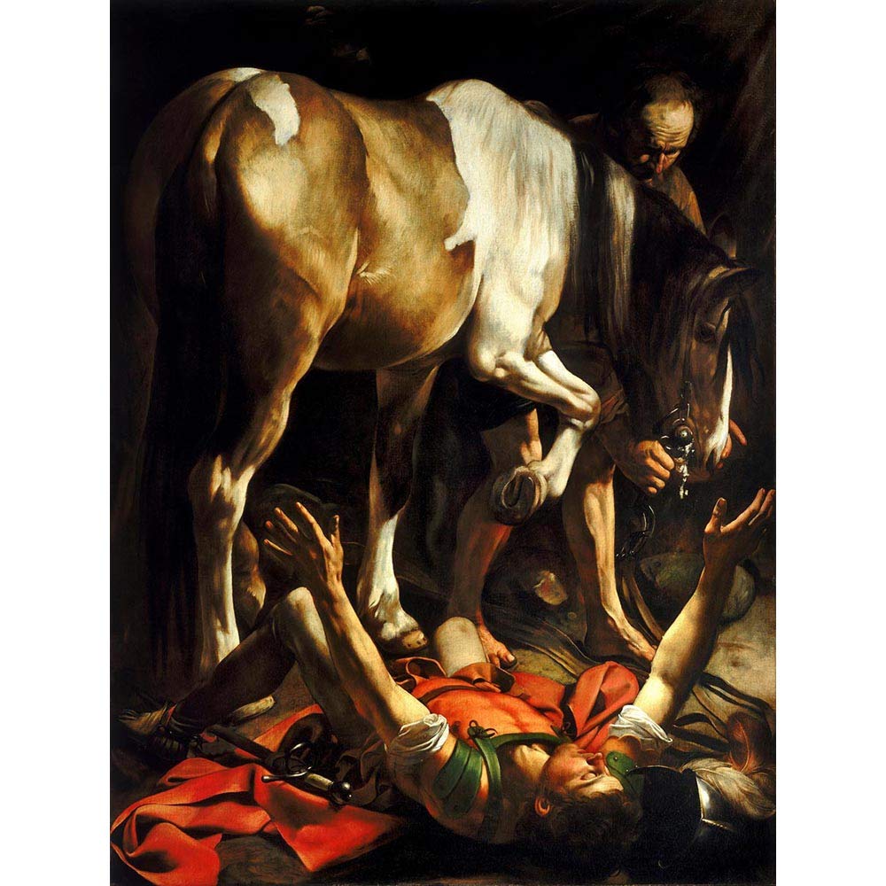 Wee Blue Coo Painting Conversion On The Way To Damascus Caravaggio Art Print Poster Wall Decor 12X16 Inch