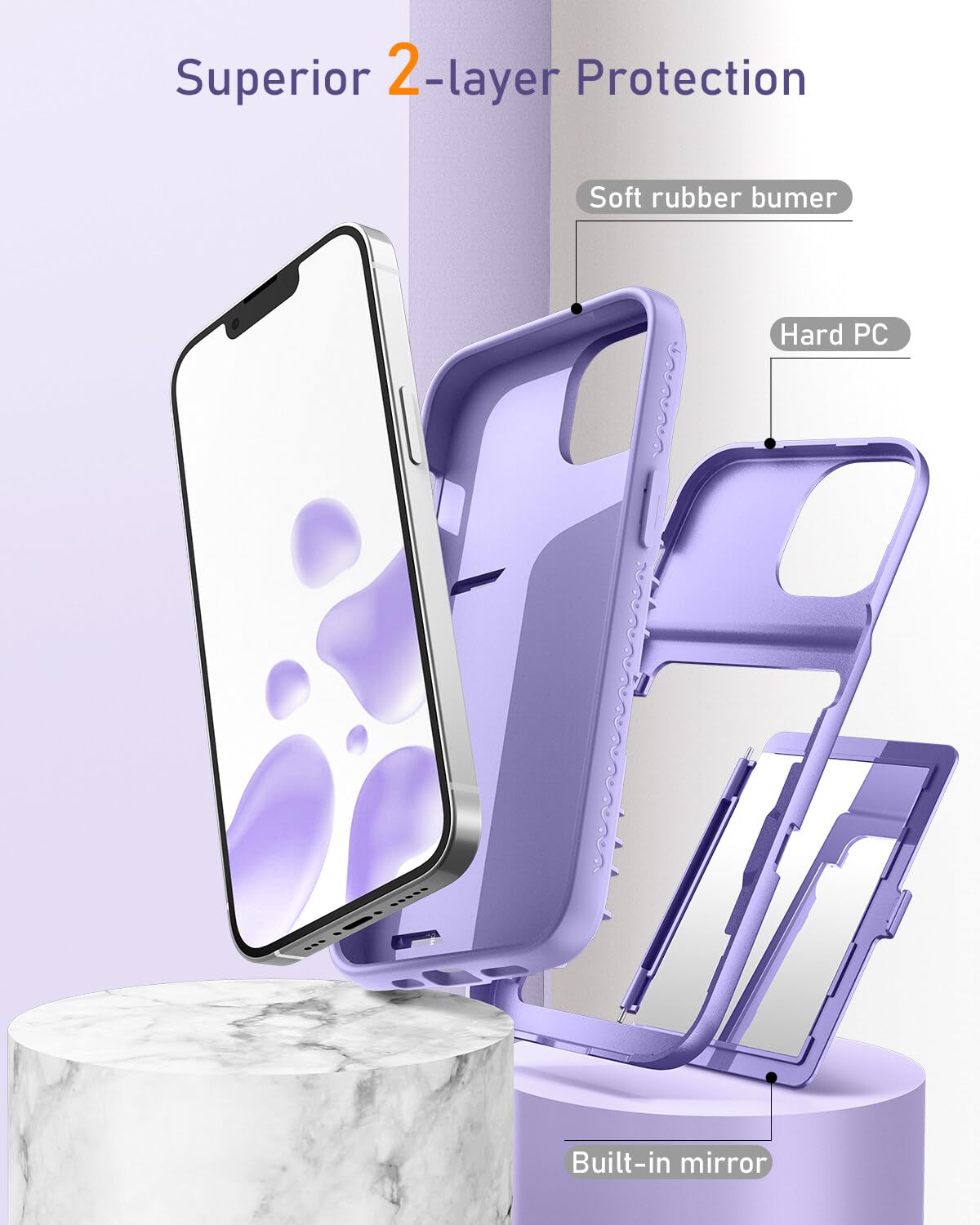 WeLoveCase Custodia Portafoglio Per IPhone 13/14 Con Specchio E Supporto – Verde