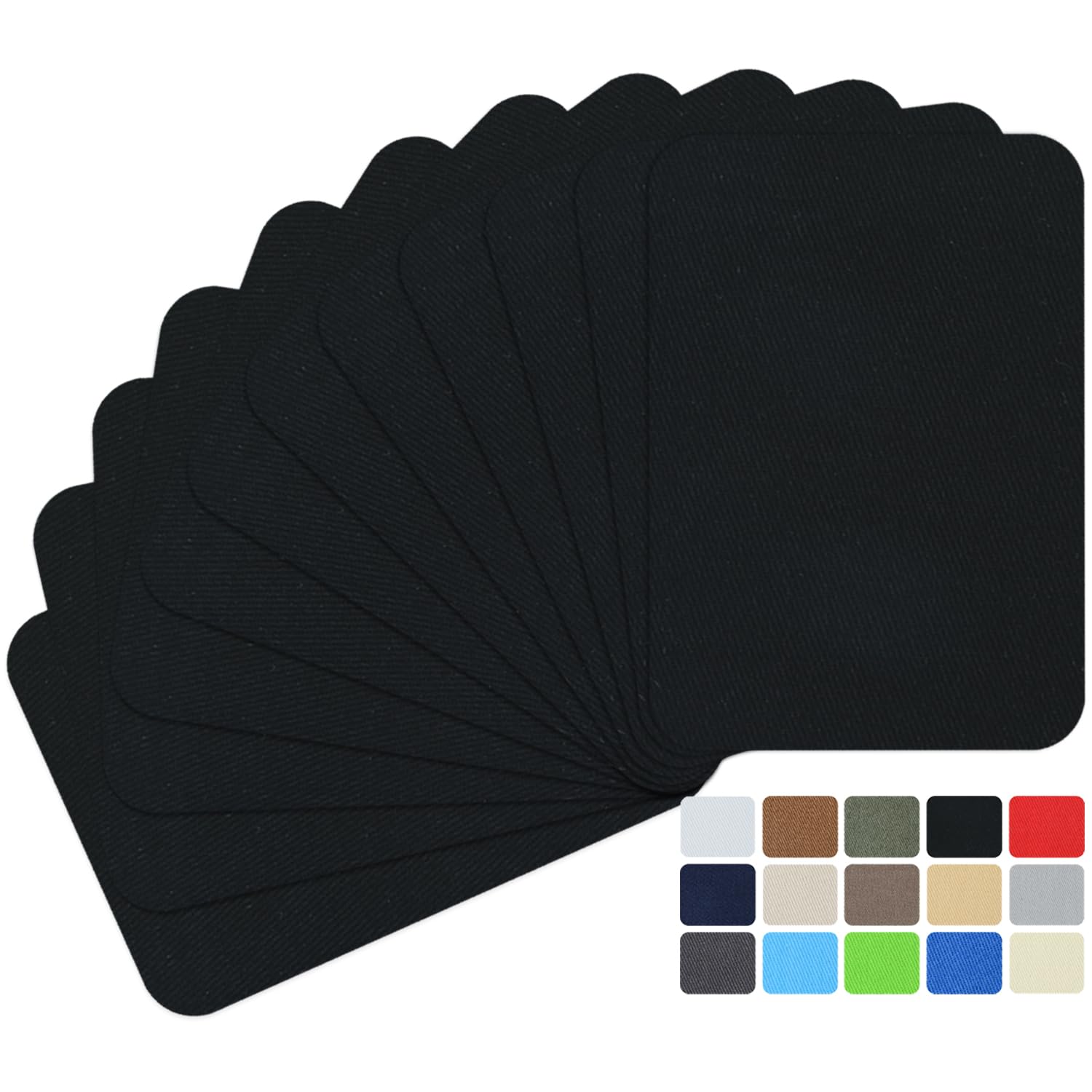 12Pcs Fabric Repair Patches, Iron-on Patches Inside & Outside for Clothing, Premium Quality Patches with Strongest Glue, Size 3" by 4-1/4" (7.5 cm x 10.5 cm) Black โ image 1