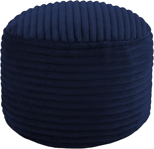 Miniatura 34 de MeMoreCool Puf otomano redondo – Reposapiés relleno de 20 x 20 x 15 pulgadas con relleno de espuma, reposapiés circular pequeño gris oscuro para