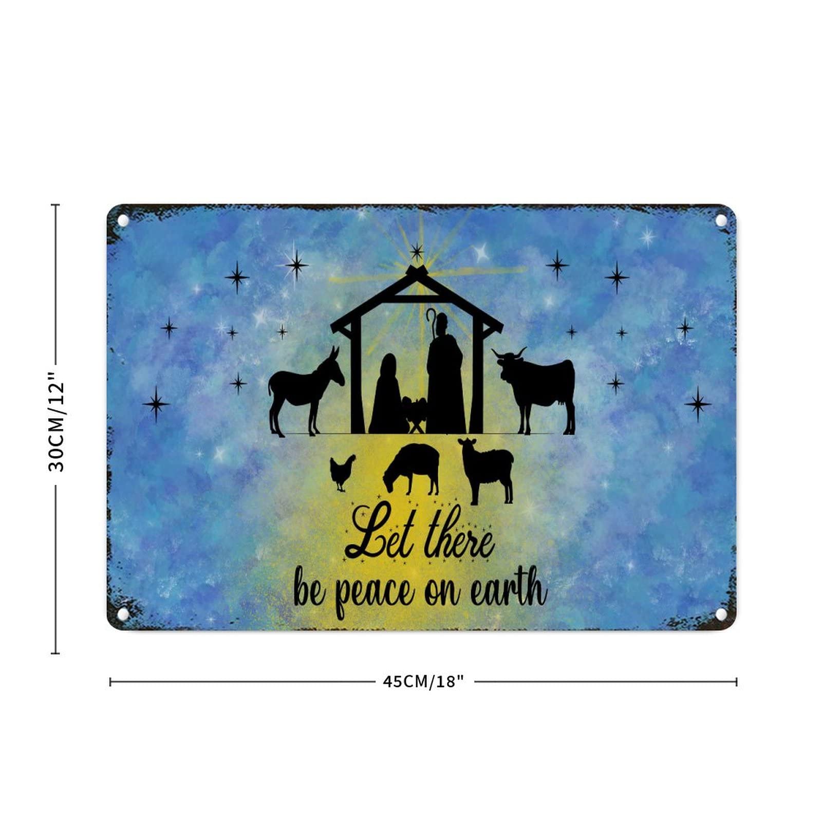 Décoration murale en métal premium peinture aquarelle bleu ciel étoilé de chambre