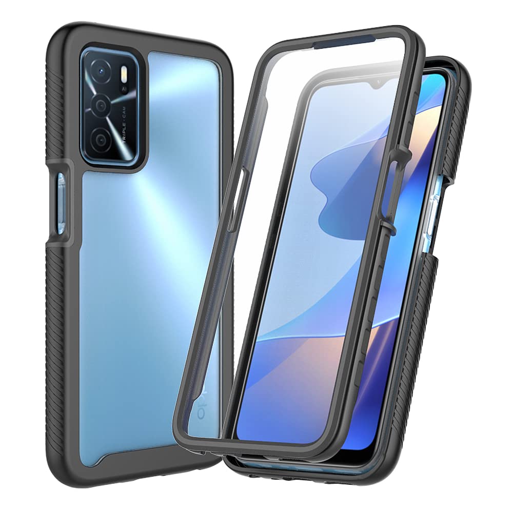 XINNI Cover Oppo A16/A16S/A54S – Protezione 360° Antiurto, Bumper Trasparente Rosso Con Pellicola Frontale - 3