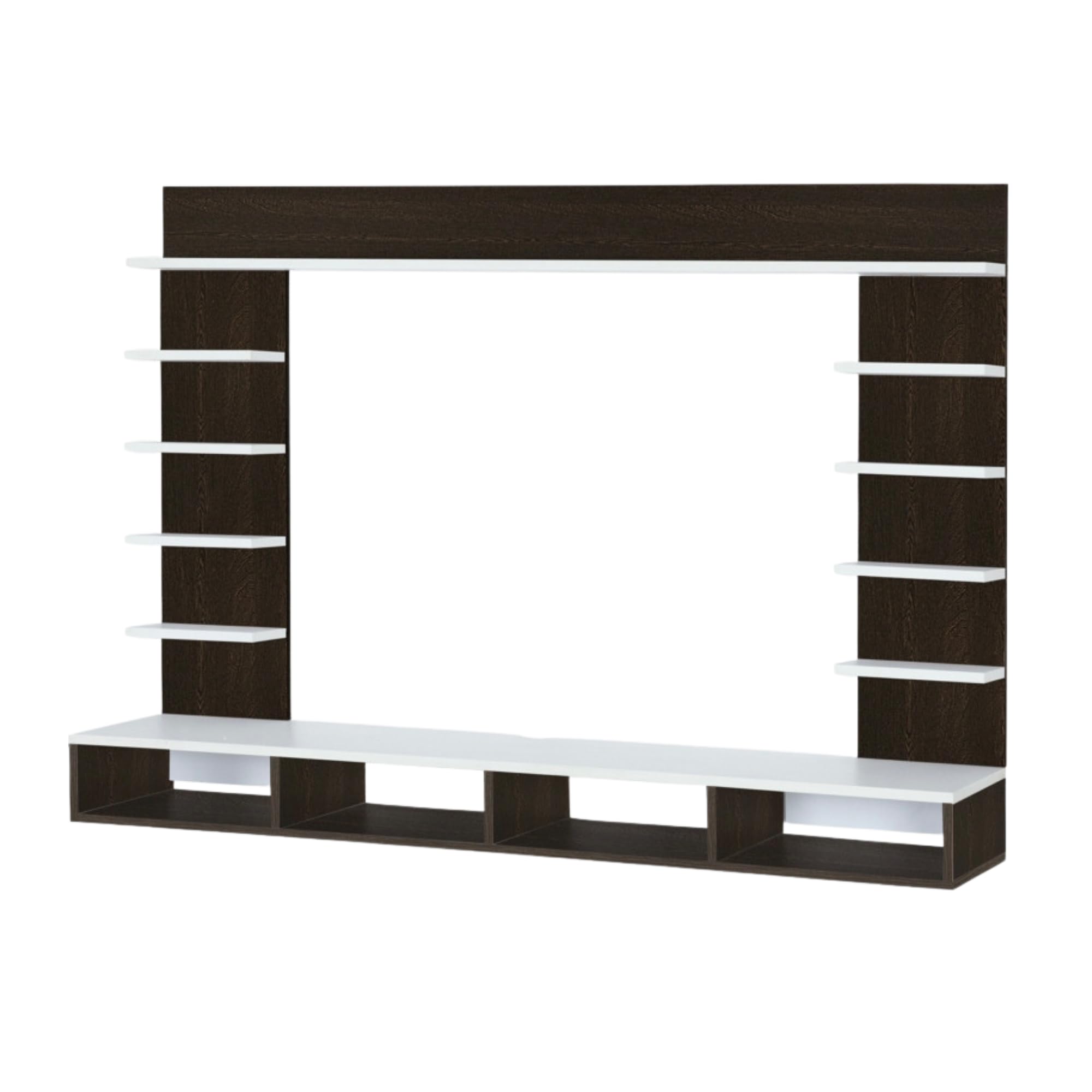 TV Unit for Living Room | Wenge/White | MDF Engineered Wood Entertainment Center, Storage Cabinet with Shelves, Modern TV Stand for Home-image-16