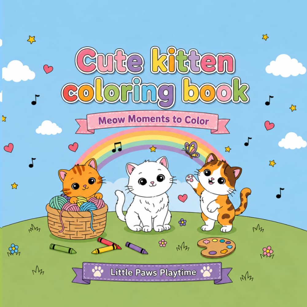 Cute Kitten Coloring Book