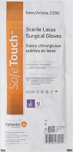 Miniatura 2 de Guantes quirúrgicoscirujanos de látex sin polvo, talla 9, estériles, 50 parescaja