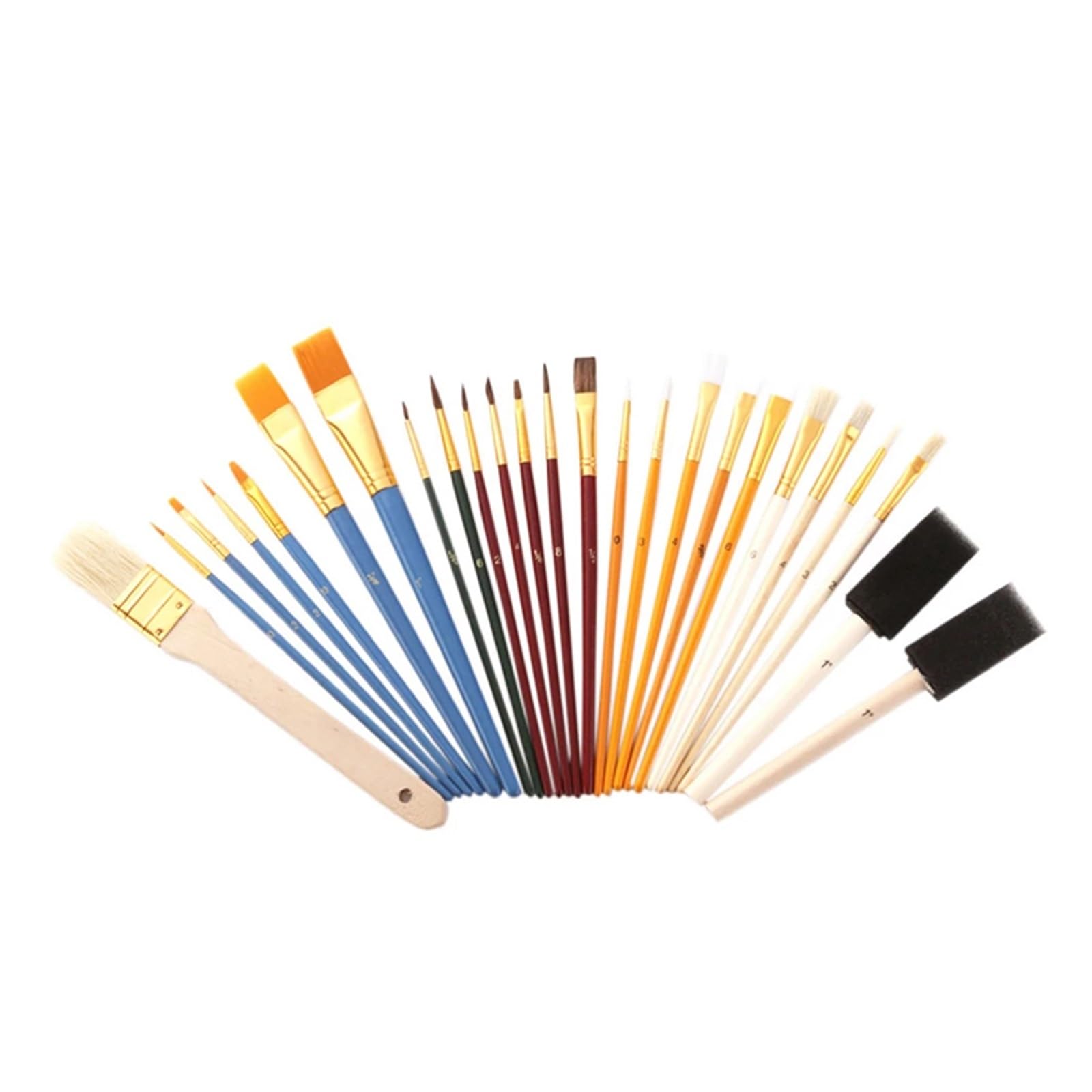 Ensemble de 25 pinceaux multifonctionnels en Nylon, pinceaux pour Peinture à l'huile et Acrylique, pinceaux pour Aquarelle, Fournitures artistiques.,