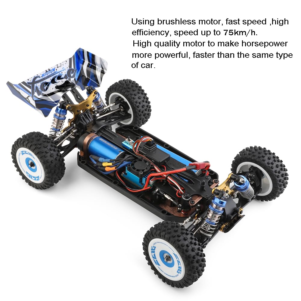 Auto RC ad Alta Velocità per Adulti WLtoys 1/12 Buggy RC Fuoristrada 124017 4WD Auto RC Fast Drift Auto da Corsa Telecomandata Senza Spazzole con 2 Batterie