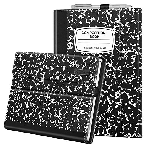 Fintie Case for 12.3 Inch Microsoft Surface Pro 7 Plus, Surface Pro 7/6/5/4/3 - Portfolio Business Cover with Pocket, Compatible with Type Cover Keyboard, Composition Book