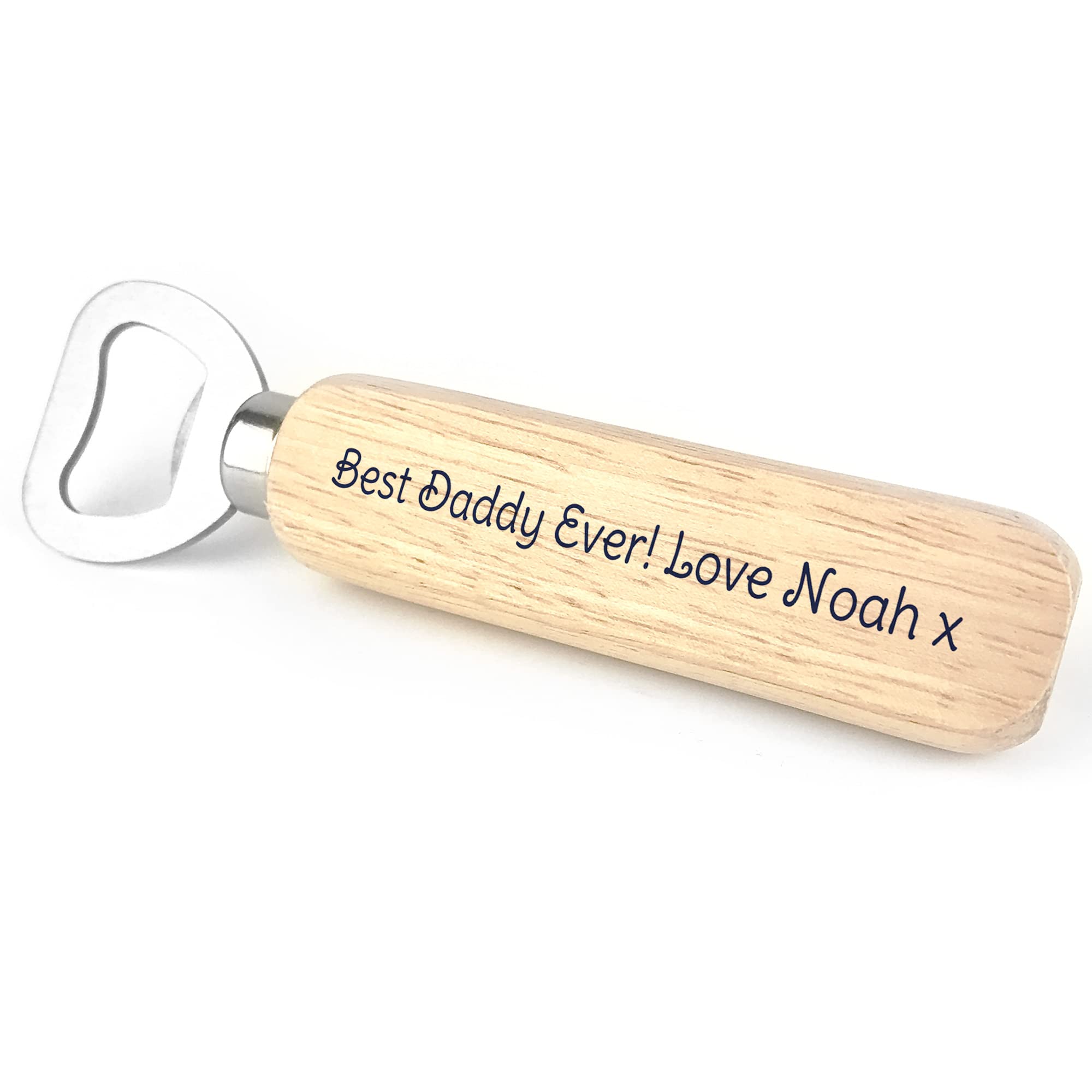 Best Daddy Ever Personalised Wood Bottle Opener Birthday Christmas for Him