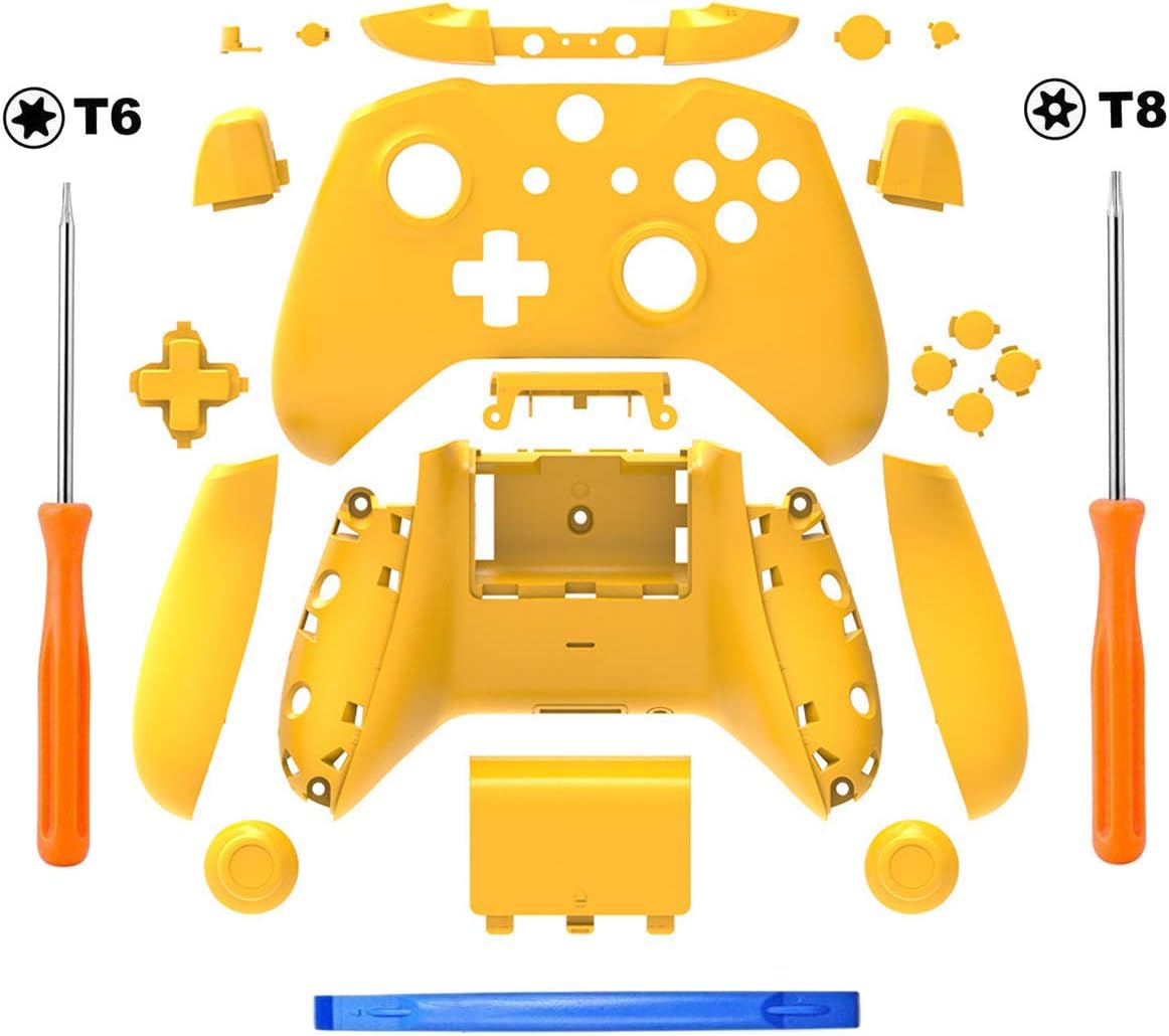 SN-RIGGOR Replacement Housing Full Shell Set Full Buttons Set Faceplates ABXY Buttons RB LB Bumpers for Xbox One S Slim Controller (3.5 mm Headphone Jack) S Controller Repair Parts (Clear)