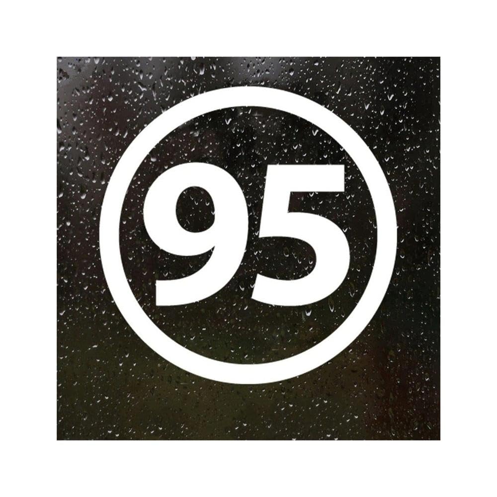 Vinyl Decal Round Number 95 Car Sticker Waterproof Stickers On Truck Bumper Rear Window(White)