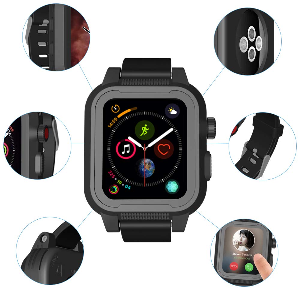 Amazon.co.jp: Apple Watch 42mm ケース バンド 一体 落下衝撃 吸収 