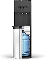 GLEEDELISH Self-Cleaning Bottom Loading Water Dispenser, 3/5 Gallon Bottles, Hot/Cold/Room Temp, Child Safety Lock, Black