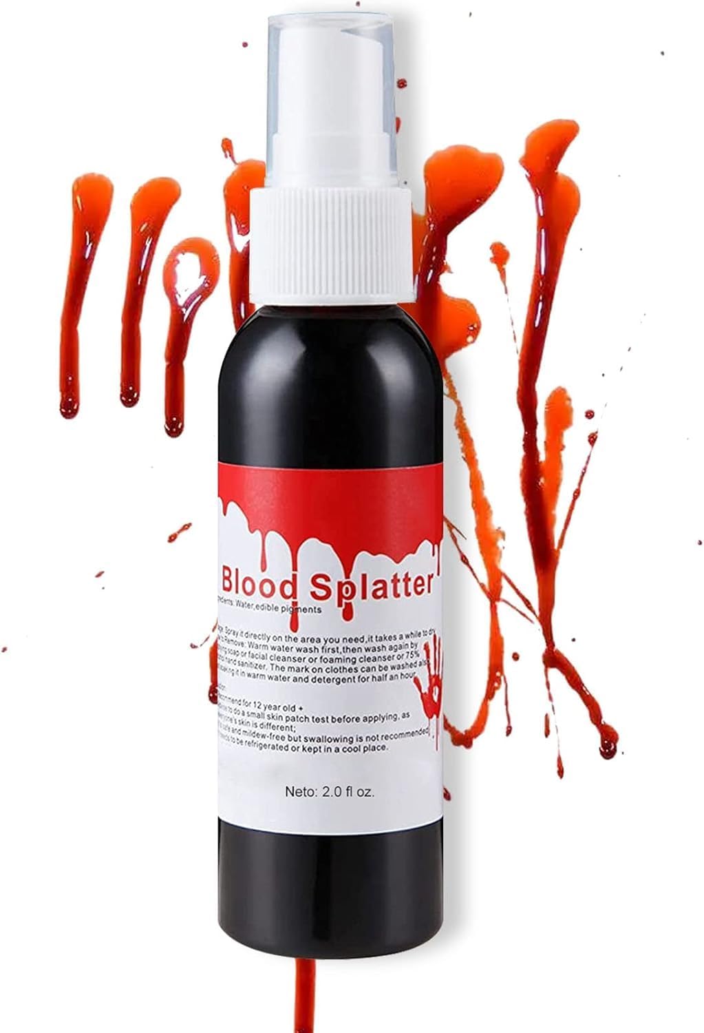 Sangue Finto Spray 60ml - Effetti Schizzi e Gocce Realistiche per Costumi e Truocco SFX - Lavabile e Facile da Rimuovere - Ideale per Halloween, Carnevale e Cosplay