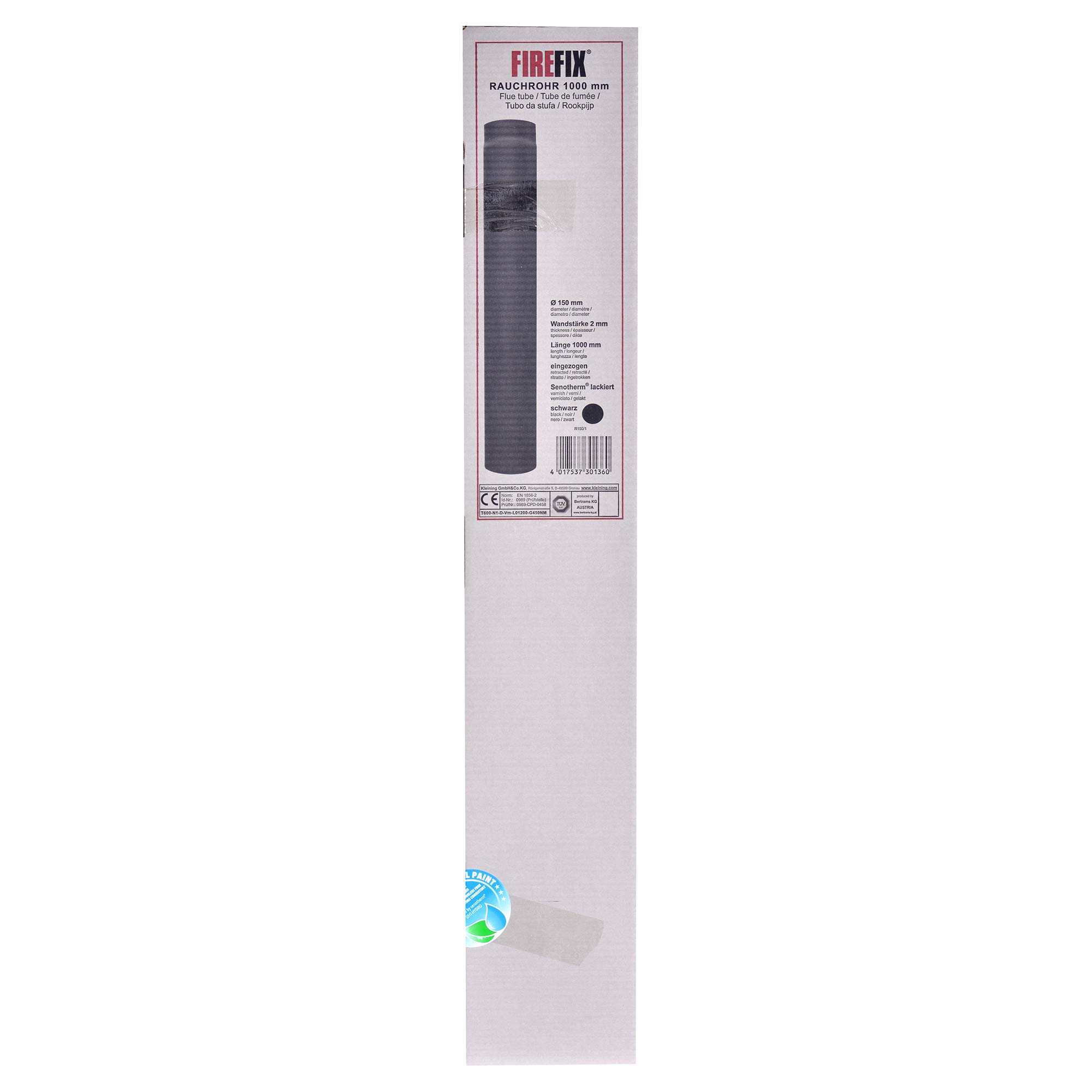 Image secondaire de FireFix R150/1 Ofenrohr Tuyau de cheminée, Noir