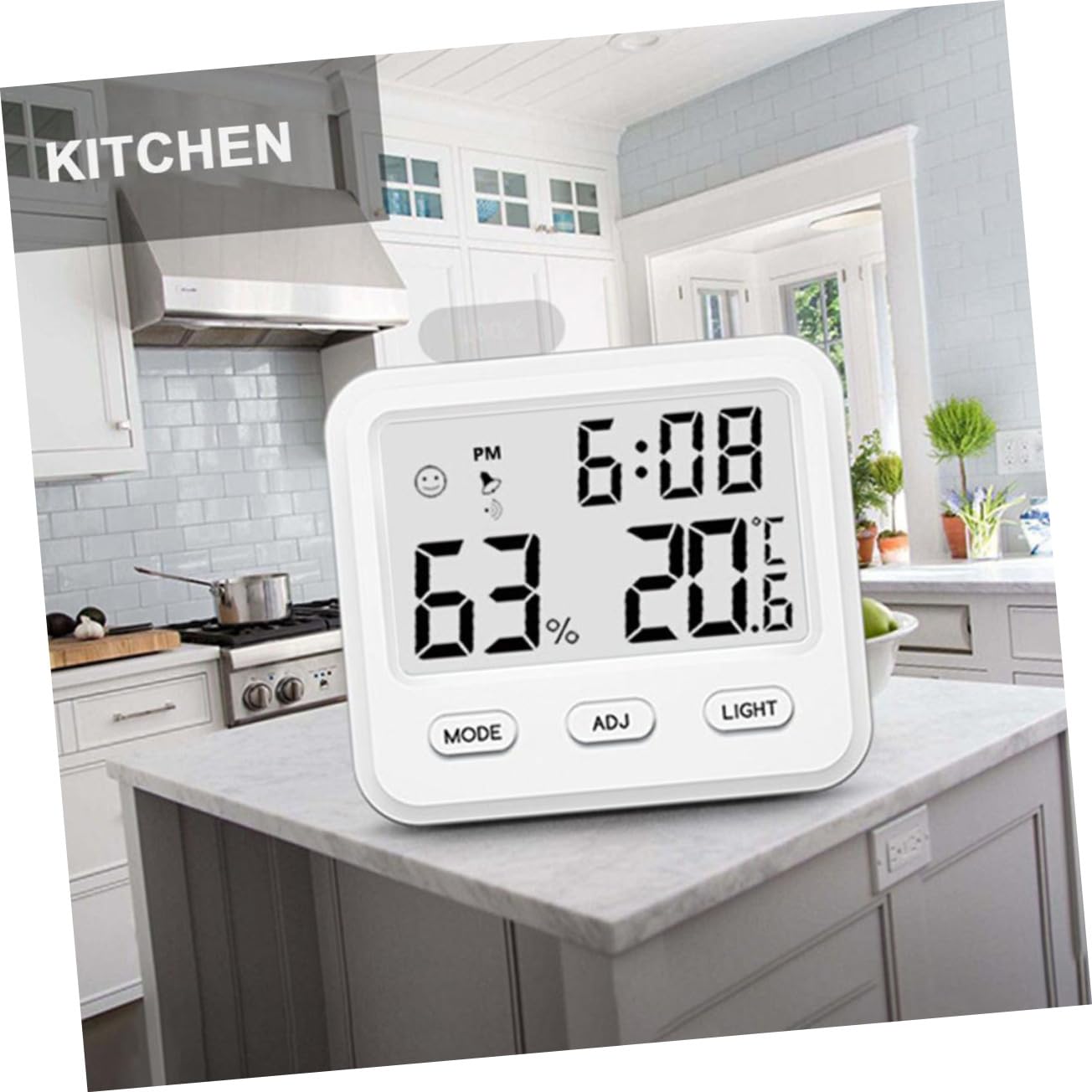 Sosoport 2 Stücke Indoor Mini Temperatur Monitor Und Hygrometer Digital Hygrometer Innen Mit Uhr Für Home Office Baby