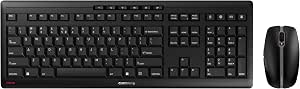CHERRY Stream Desktop Recharge, Ensemble Clavier et Souris sans Fil, Disposition EU (QWERTY), Connexion Radio 2,4 GHz, Frappe silencieuse, Rechargeable, Noir