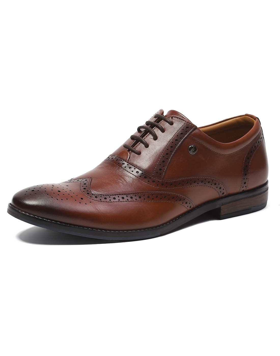 Monte Carlo Mens Tan Solid Lace Up Genuine Leather Formal Brogue Shoes (201806FW-2-11) (B0CTR2M83Y) Amazon Price History, Amazon Price Tracker