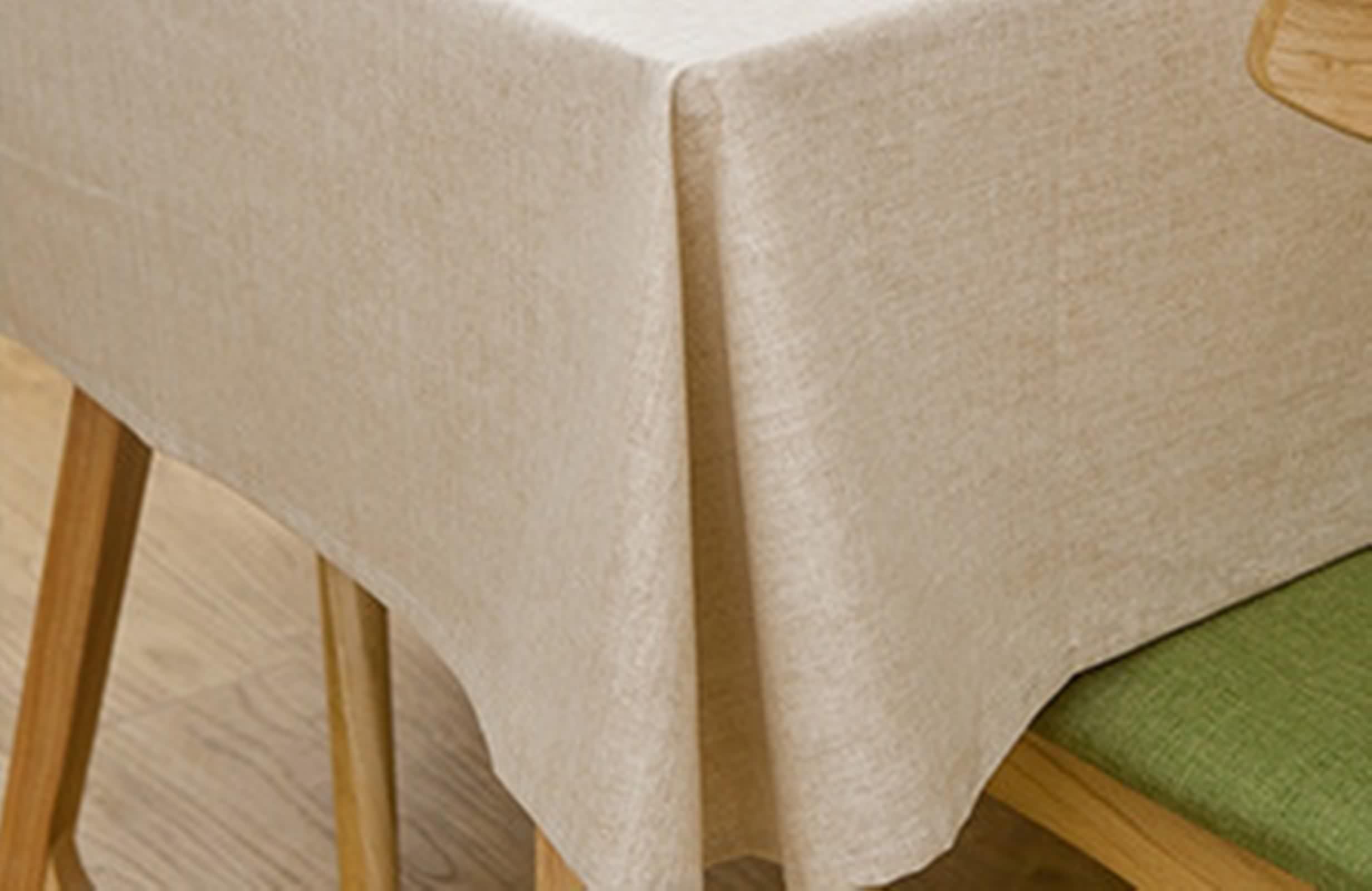 Tovaglia Lino Beige, Tovaglia Elegante Tavolo Tinta Unita Decorativa 120X120CM per Compleanno Festa Matrimonio