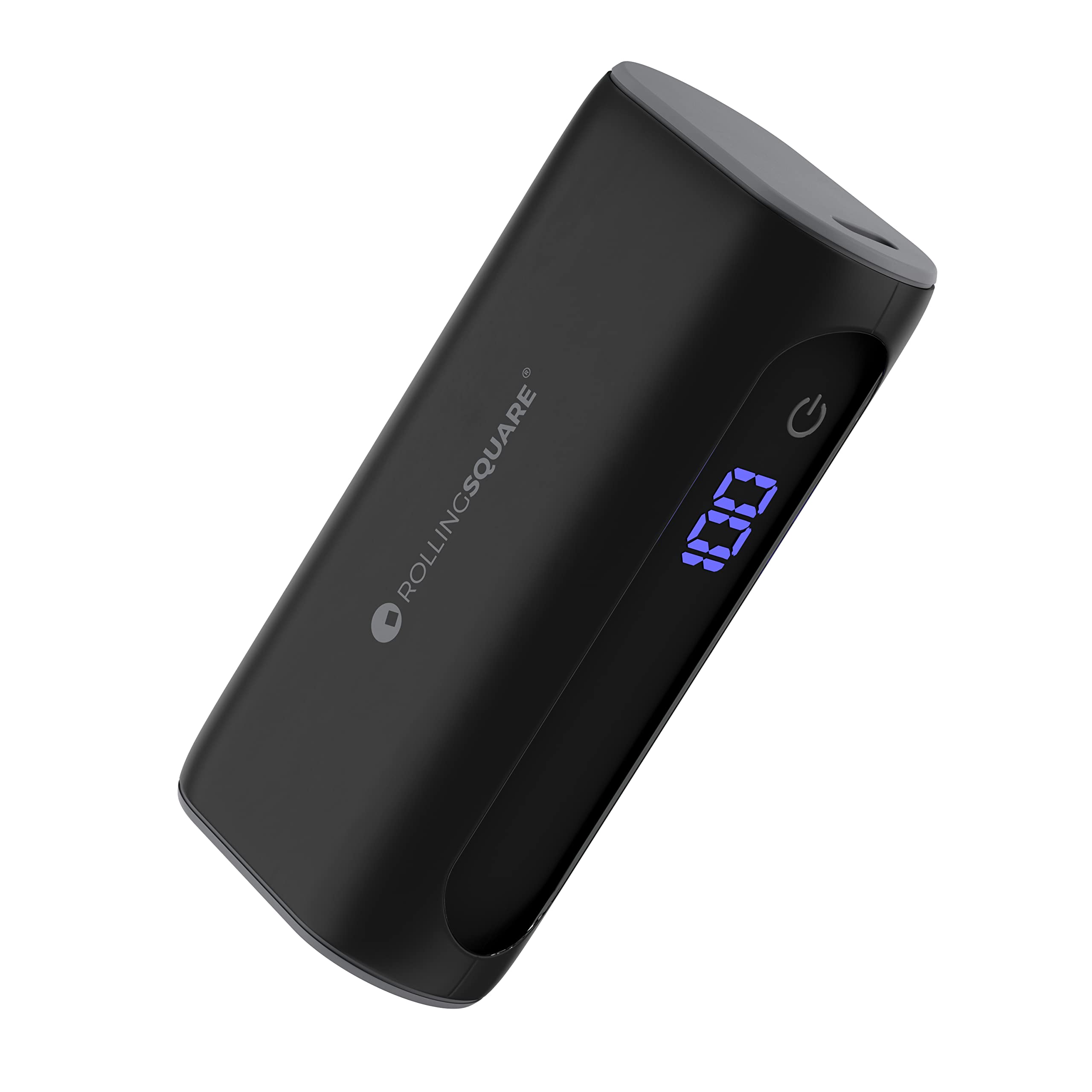 Rolling Square - Power Bank - 5000 mAh including USB A & USB C ports with 30W power and charging digital status (Black)