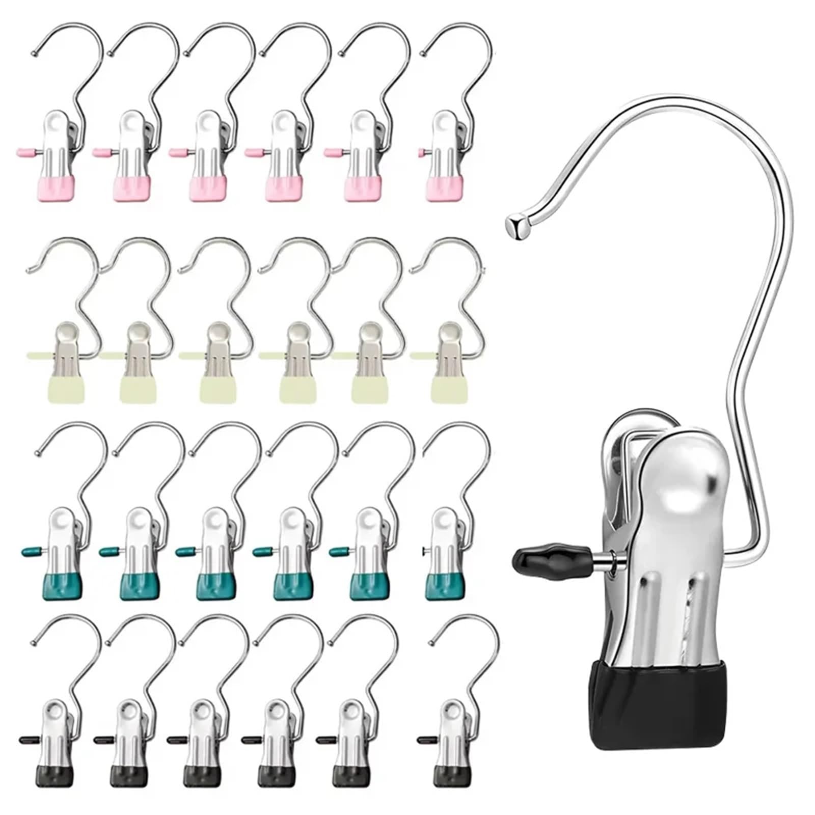Paquete De 20 Perchas Ropa Acero Inoxidable Multicolores para Hogar