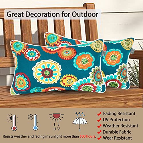 Magpie Fabrics Pack Of 2 Outdoor Waterproof Lumbar Rectangular Throw Pillow With Insert 12X20 Inch, Home Decorative Toss Cushion For Patio Garden Car Office thumb #1