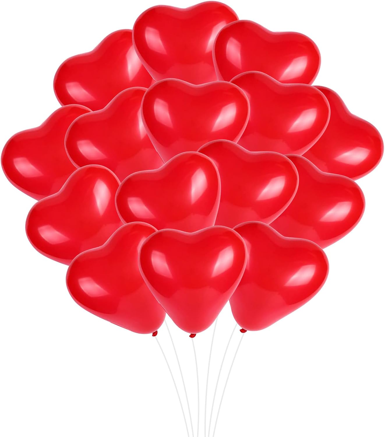 Heart Balloons Red Pack of 100 Heart Balloon 12 Inch Balloons with Heart Shape for Wedding Decoration Red Wedding Balloons for Wedding Party Anniversary Marriage Proposal Party Jewellery JGA Decoration
