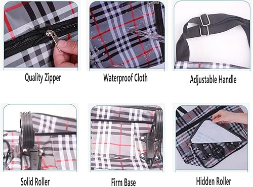 Miniatura 9 de Bolsas plegables mejoradas para la compra con ruedas, carrito de compras plegable, bolsas de compras reutilizables, bolsas de comestibles