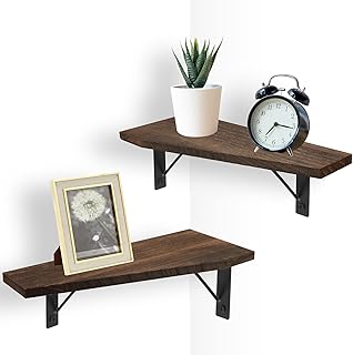 Simpnew Solid Wood Corner Floating Shelves Wall Mounted Creative Corner Shelves  - Compare price